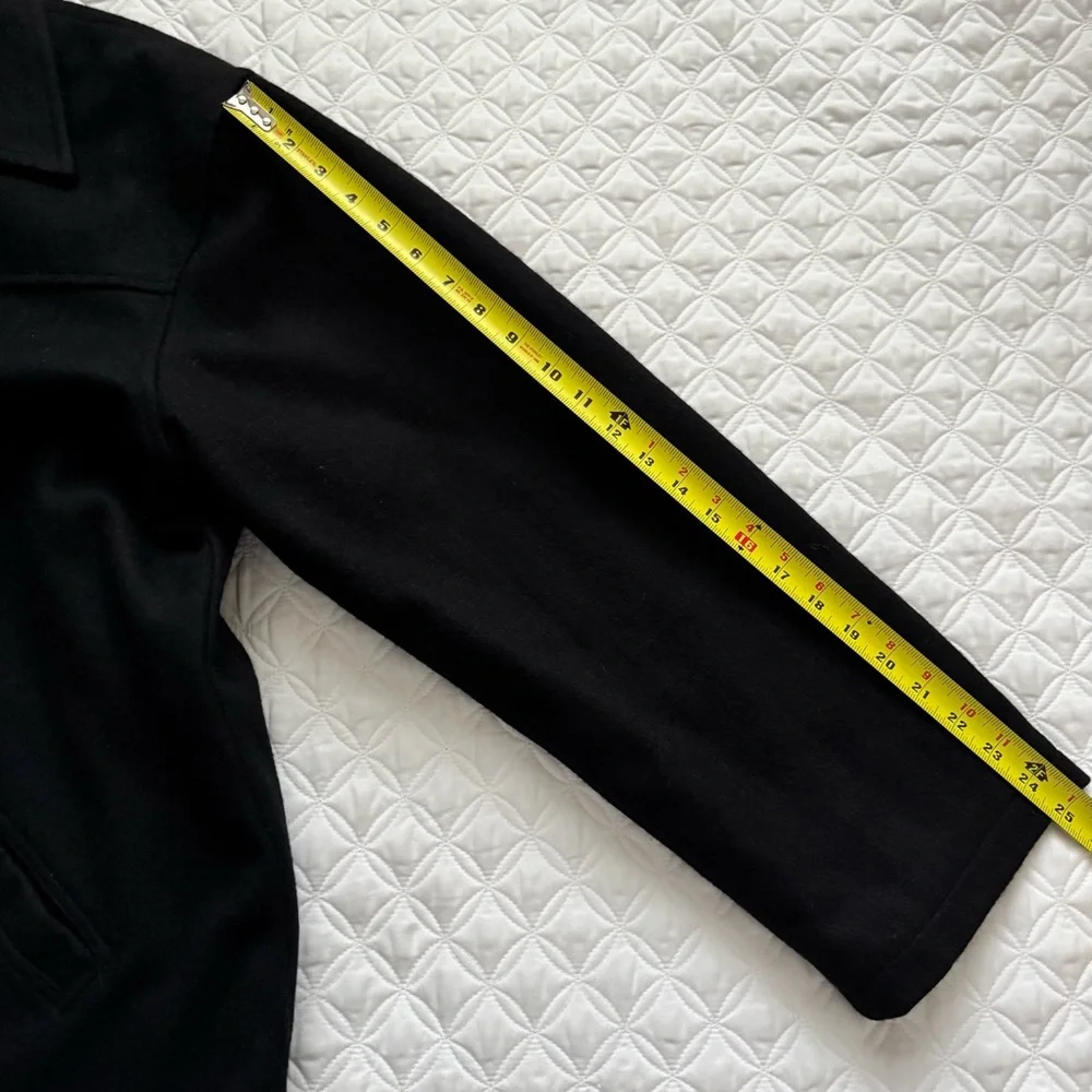 Carbon Men's Black Wool Blend Button Down Car Coat Size XL - Picture 10 of 14